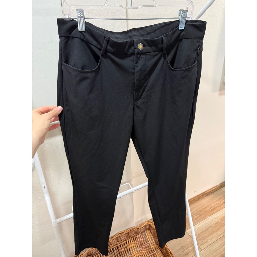 Office Business Pants Active Tech Pants Mens 34x30 Black Slim Stretch Chino - Picture 1 of 4